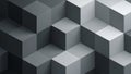 Abstract geometric pattern of 3D cubes in shades of gray Royalty Free Stock Photo