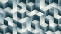 Abstract Geometric Pattern with 3D Cubes and Shadows in Cool Tones Royalty Free Stock Photo