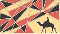 Abstract Geometric Pattern with Desert Camel Silhouette, vector design Generative AI Royalty Free Stock Photo