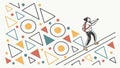 Abstract Geometric Pattern with Dynamic Overlapping Shapes, vector design Generative AI Royalty Free Stock Photo