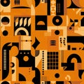 Abstract Geometric Pattern in Earthy Tones