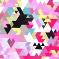 Abstract geometric pattern featuring an array of colorful triangles and polygons. Royalty Free Stock Photo