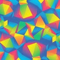 Abstract geometric pattern featuring a colorful array of polygons. Triangular and Royalty Free Stock Photo