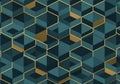 Abstract geometric pattern featuring interconnected hexagonal Royalty Free Stock Photo