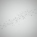 Abstract geometric pattern featuring interconnected lines and nodes on a gray Royalty Free Stock Photo