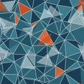 Abstract geometric pattern featuring interconnected triangles in shades Royalty Free Stock Photo