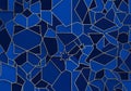 Abstract geometric pattern featuring irregular polygonal shapes in varying shades of blue. The Royalty Free Stock Photo
