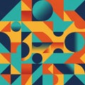 Abstract geometric pattern featuring a mix of circles, triangles, and rectangle Royalty Free Stock Photo