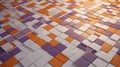 Abstract Orange Purple White Geometric Pattern on Modern Surface Royalty Free Stock Photo