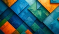 Blue green orange abstract geometric background texture Royalty Free Stock Photo