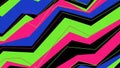 Abstract geometric pattern featuring zigzag shapes in vibrant neon colo Royalty Free Stock Photo