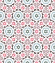 Abstract geometric pattern, floral background.