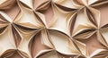 Abstract geometric pattern formed by carefully folded and layered sheets of paper in beige and tan Royalty Free Stock Photo