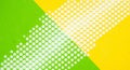 Abstract Geometric Pattern of Green and Yellow Diagonal Stripes with White Halftone Dots background texture Royalty Free Stock Photo