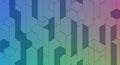 Abstract geometric pattern with hexagonal shapes and vertical bars in a gradient of blue green and purple hues Royalty Free Stock Photo