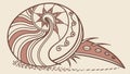 Abstract geometric pattern inspired by the nautilus shell spiral vector design Generative AI Royalty Free Stock Photo