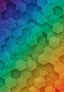 Abstract geometric pattern with interconnected hexagonal shapes in a gradient range Royalty Free Stock Photo