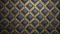 Abstract geometric pattern of interlocking black and gold squares on textured background. Generative AI Royalty Free Stock Photo