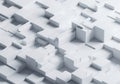 Abstract geometric pattern of interlocking cubes with soft shadows and subtle light reflections Royalty Free Stock Photo