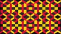 Abstract geometric pattern with interlocking shapes in red and yellow Royalty Free Stock Photo