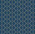 Abstract geometric pattern with lines and rhombuses A seamless vector background. Blue-black and gold texture Royalty Free Stock Photo