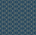 Abstract geometric pattern with lines and rhombuses A seamless vector background. Blue-black and gold texture Royalty Free Stock Photo
