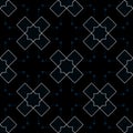 Abstract geometric pattern with lines, rhombuses A seamless vector background. Blue-black and gold texture Royalty Free Stock Photo