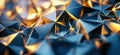 Abstract geometric pattern of metallic pyramids with glowing highlights and reflections