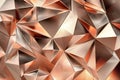 Abstract geometric pattern with metallic rose gold textures. Royalty Free Stock Photo