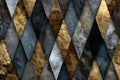 Abstract Geometric Pattern with Metallic and Textured Diamond Shapes Generative AI Royalty Free Stock Photo