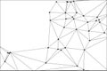 Network of interconnected black dots and lines forming abstract geometric shapes against white background Royalty Free Stock Photo