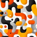 Abstract Geometric Pattern with Orange Black and White Royalty Free Stock Photo