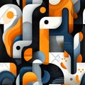 Abstract Geometric Pattern with Orange Blue and Gray Royalty Free Stock Photo