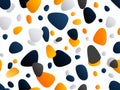 Abstract Geometric Pattern with Orange Blue and Gray Shapes on White Royalty Free Stock Photo