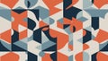 Abstract geometric pattern in orange blue and white Royalty Free Stock Photo