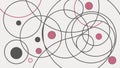 Abstract geometric pattern of overlapping circles and scattered dots vector design Generative AI Royalty Free Stock Photo
