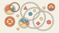 Abstract geometric pattern with overlapping circles and shapes design vector design Generative AI Royalty Free Stock Photo