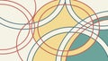 Abstract geometric pattern with overlapping colorful circles and lines vector design Generative AI Royalty Free Stock Photo
