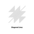 Abstract geometric pattern of overlapping diagonal lines and dashes isolated on white background Royalty Free Stock Photo