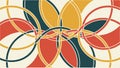 Abstract geometric pattern with overlapping shapes and circles vector design Generative AI Royalty Free Stock Photo