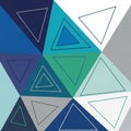 Abstract geometric pattern with overlapping triangles in shades of blue and green Royalty Free Stock Photo