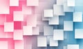 Abstract geometric pattern with pink and blue squares, layered design, soft gradient background, modern aesthetic Royalty Free Stock Photo