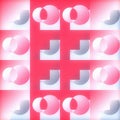 Abstract Geometric Pattern with Pink and Gray Circles and Squares Royalty Free Stock Photo