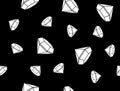 Abstract geometric pattern of primitive shapes. white  diamond isolated on  black  background. Seamless pattern decor in Royalty Free Stock Photo