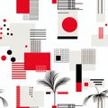 Abstract Geometric Pattern with Red Black and White Royalty Free Stock Photo