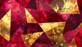 Abstract Geometric Pattern of Red and Gold Textures Royalty Free Stock Photo