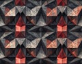 Abstract Geometric Pattern with Red and Gray Triangles Royalty Free Stock Photo