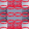 Abstract Geometric Pattern with Red and Grey Arrows Royalty Free Stock Photo