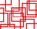 Abstract Geometric Pattern with Red Interlocking Squares on White Background Royalty Free Stock Photo