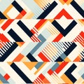 Abstract Geometric Pattern Red, Orange, And Blue Striped Composition Royalty Free Stock Photo